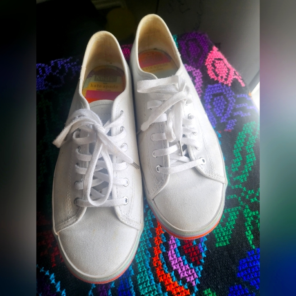 Kate Spade White Canvas Sneakers